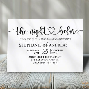 Rehearsal Dinner Black & White Wedding Invitation