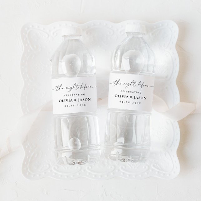 Rehearsal Dinner Bottle Label, The Night Before Water Bottle Label (Creator Uploaded)