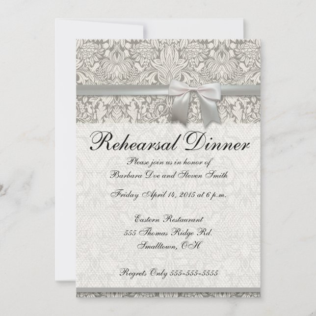 Rehearsal Dinner Customisable Template Invitation (Front)
