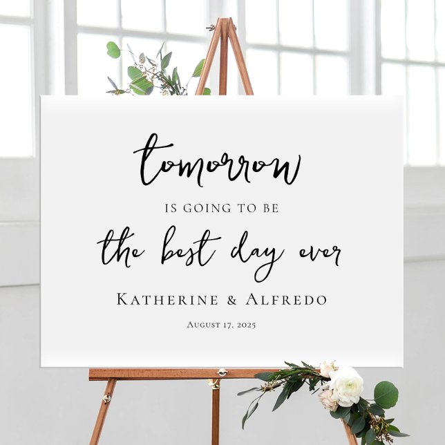 Rehearsal dinner elegant calligraphy welcome poster (Creator Uploaded)