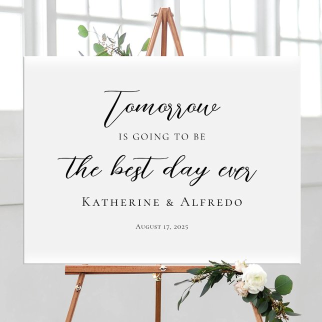 Rehearsal dinner elegant calligraphy welcome poster (Creator Uploaded)