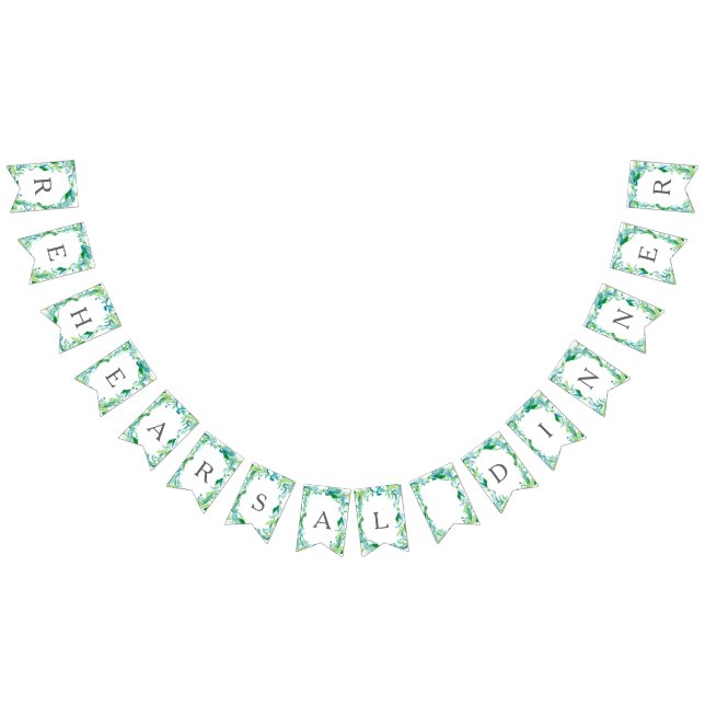 Rehearsal Dinner Flag Banner Laurel Leaf Olive (All)