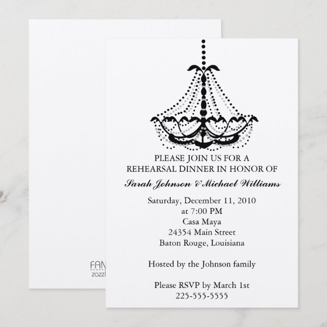 Rehearsal Dinner Invitation (Front/Back)