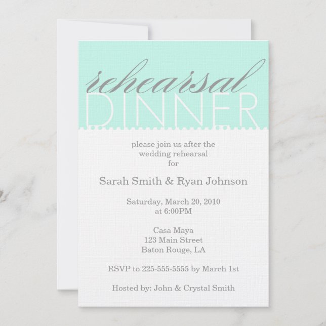 Rehearsal Dinner Invitation (Front)