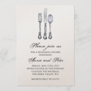 Rehearsal Dinner Invitation - Elegant Silverware