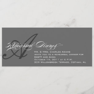 Rehearsal Dinner Invitation Grey Monogram A