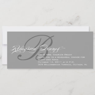 Rehearsal Dinner Invitation Grey Monogram B