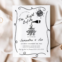 Rehearsal Dinner Invitation, Hand Drawn The Night 