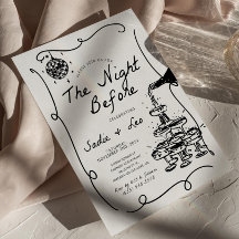Rehearsal Dinner Invitation, Hand Drawn The Night 