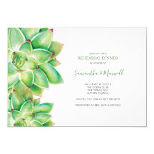 REHEARSAL DINNER Invitation, Watercolor Succulent