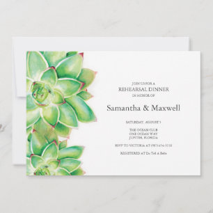 REHEARSAL DINNER Invitation, Watercolor Succulent  Invitation