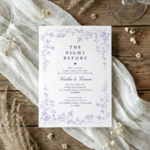 Rehearsal Dinner Lavender Purple Vintage Floral Invitation