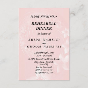 Rehearsal Dinner - Light Pink Abstract Flowers Invitation