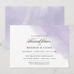 Rehearsal Dinner Lilac Amethyst Watercolor Invitation