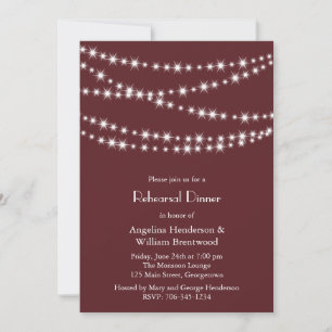 Rehearsal Dinner - Marsala Twinkle Lights Invitation
