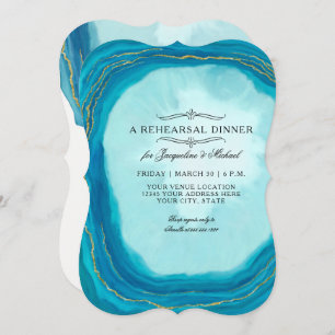 Rehearsal Dinner Modern Simple Geode Typography Invitation