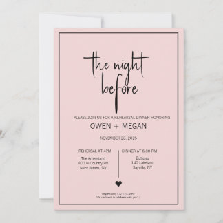 Rehearsal Dinner, Night Before Invitation