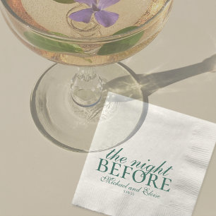 Rehearsal Dinner Night Before Sage Green Wedding Napkin