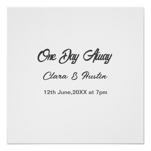 Rehearsal dinner One day away night before name da Poster (Front)