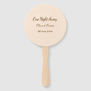 Rehearsal dinner One night away brow orange pastel Hand Fan
