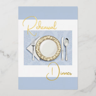 Rehearsal Dinner Place Setting Foil Dusty Blue