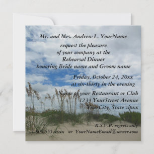 Rehearsal Dinner Seagrass Beach Invitation