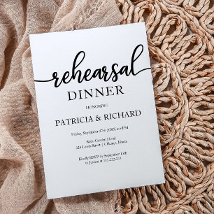 Rehearsal Dinner Simple Chic Calligraphy Invitation