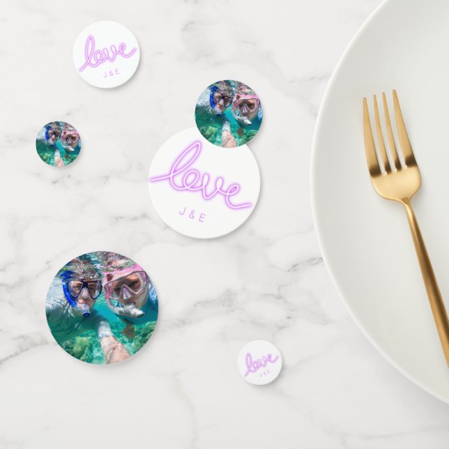 Rehearsal Dinner Table Decor Neon Love Confetti (Group)