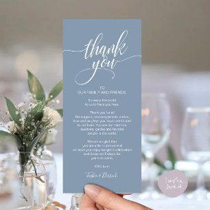 Rehearsal Dinner Thank you Place Setting Card