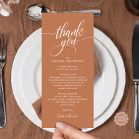 Rehearsal Dinner Thank you Place Setting Card