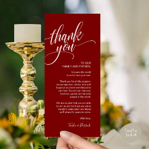 Rehearsal Dinner Thank you Place Setting Card