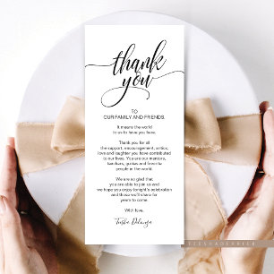 Rehearsal Dinner Thank you Place Setting Card