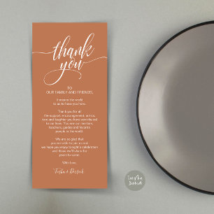 Rehearsal Dinner Thank you Place Setting Card