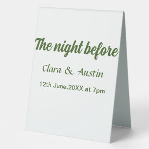 Rehearsal dinner the night before simple minimal m