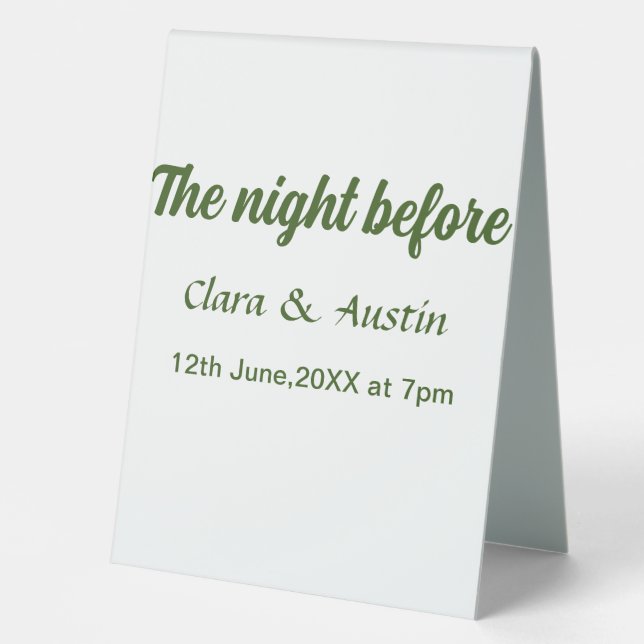 Rehearsal dinner the night before simple minimal m (Front)