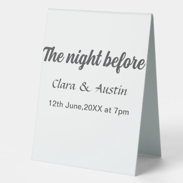 Rehearsal dinner the night before simple minimal m (Front)