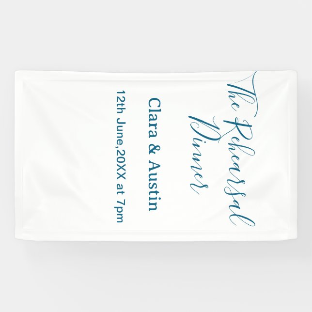 Rehearsal dinner the night before simple minimal m banner (Horizontal)