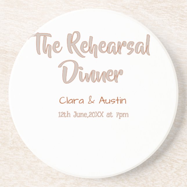 Rehearsal dinner the night before simple minimal m coaster (Front)