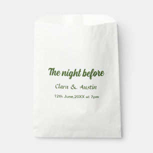 Rehearsal dinner the night before simple minimal m favour bag