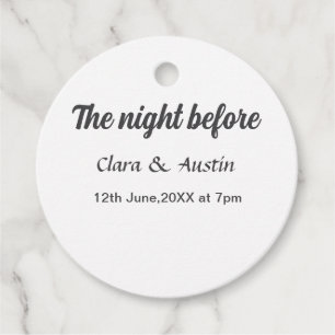 Rehearsal dinner the night before simple minimal m favour tags