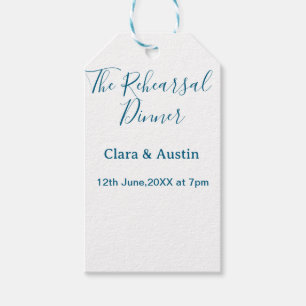 Rehearsal dinner the night before simple minimal m gift tags