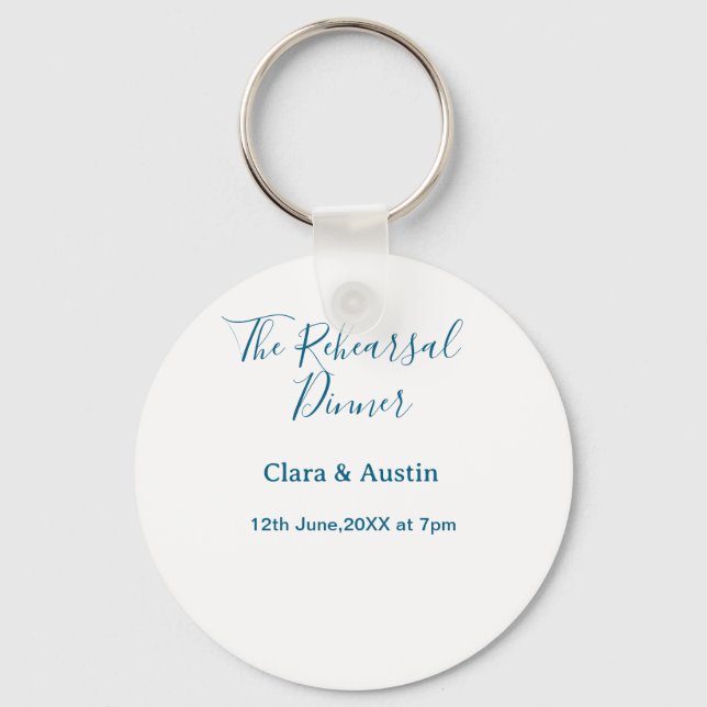 Rehearsal dinner the night before simple minimal m key ring (Front)