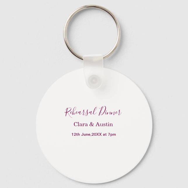 Rehearsal dinner the night before simple minimal m key ring (Front)