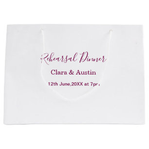 Rehearsal dinner the night before simple minimal m large gift bag