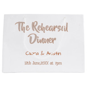 Rehearsal dinner the night before simple minimal m large gift bag