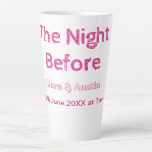 Rehearsal dinner the night before simple minimal m latte mug