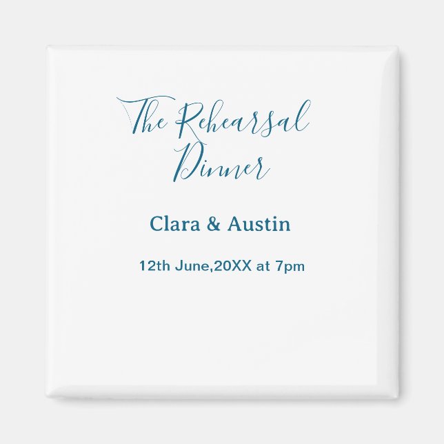 Rehearsal dinner the night before simple minimal m magnet (Front)