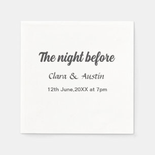Rehearsal dinner the night before simple minimal m napkin