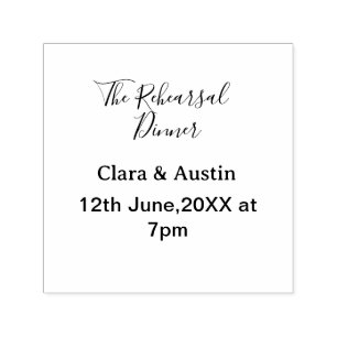 Rehearsal dinner the night before simple minimal m self-inking stamp