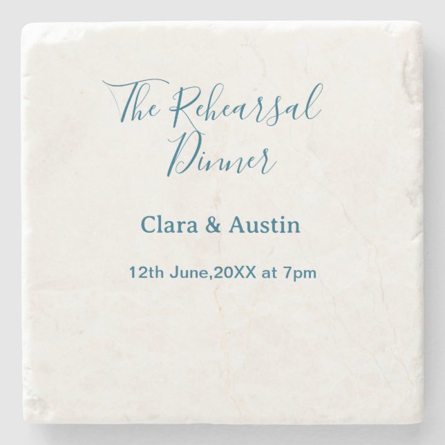 Rehearsal dinner the night before simple minimal m stone coaster (Front)